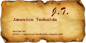 Janovics Teobalda névjegykártya
